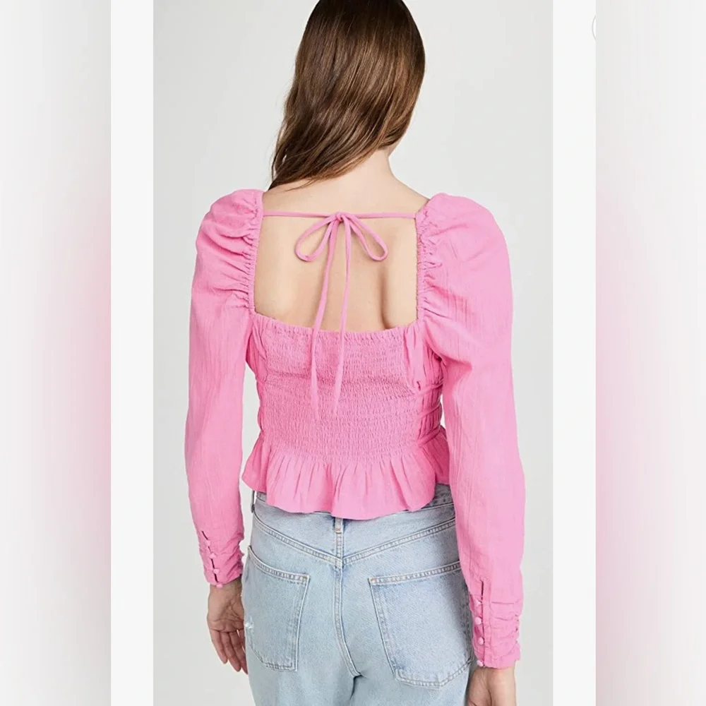Free People Chloe Pink Crop Top NWT